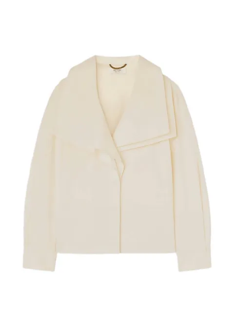 RETORI shawl-collar long-sleeve cotton shirt Neutrals 03WFATO010CU09