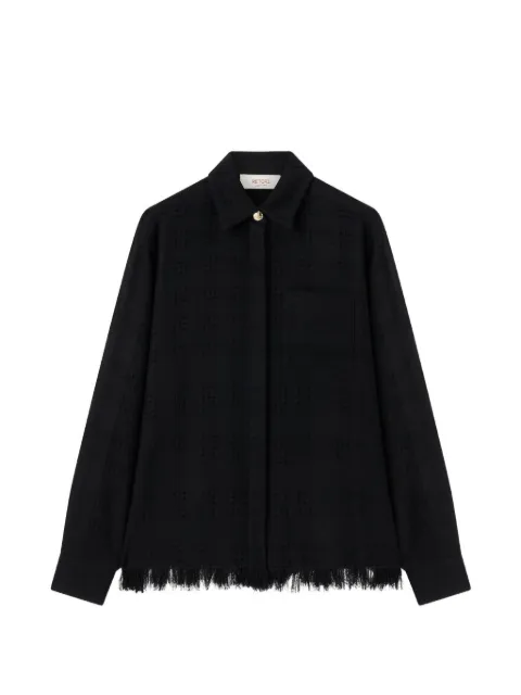 RETORI fringe-trimmed weave-effect shirt Black 01WFATO003WF00