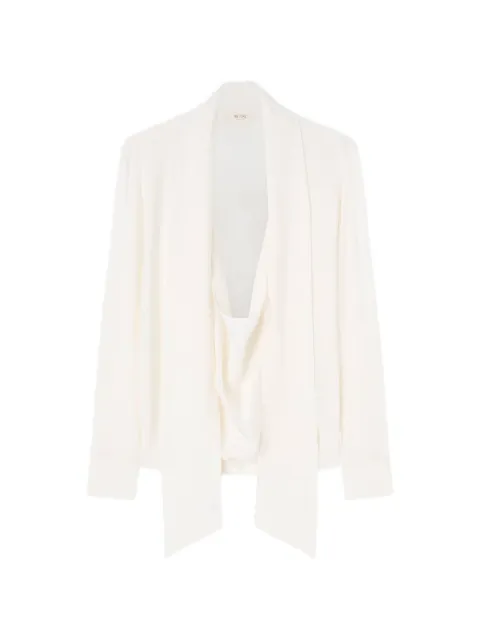 RETORI long-sleeve scarf-detail blouse White 04WFATO018SU07