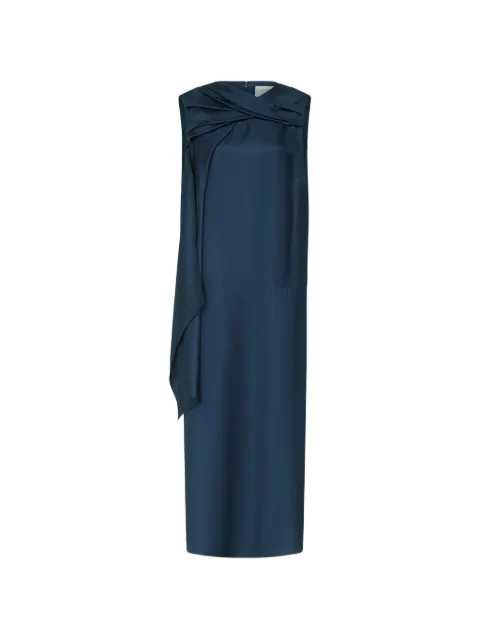 LouLou de Saison draped silk-twill mini dress Blue IZIA
