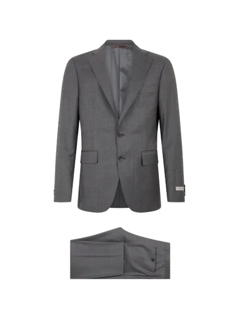 Canali logo-patch suit Grey L1528020BF00068