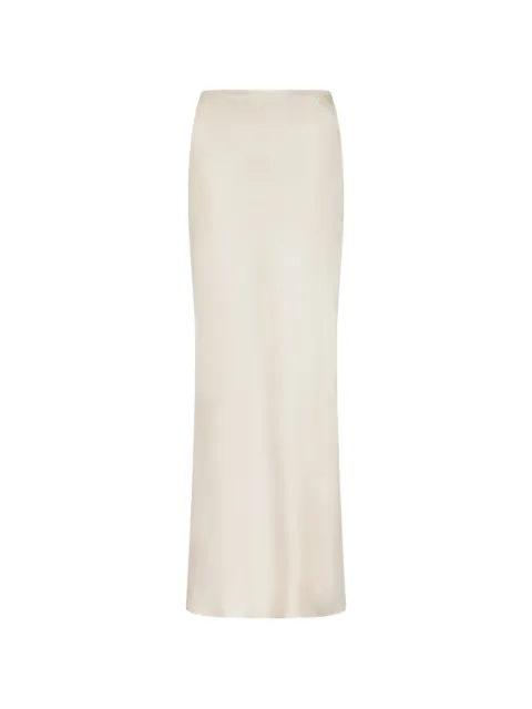 LouLou de Saison Eli silk-twill A-line maxi skirt Neutrals ELI