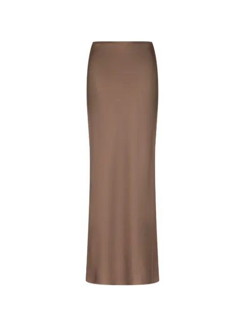 LouLou de Saison Eli silk-twill A-line maxi skirt Brown ELI