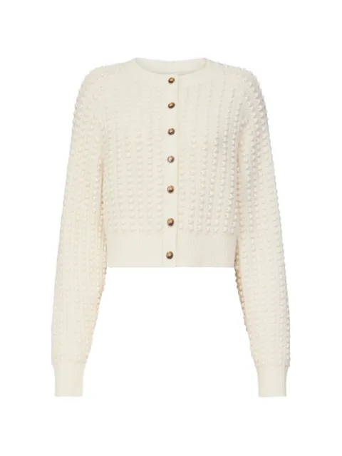 LouLou de Saison Edie bubble-stitch cardigan Neutrals EDIE