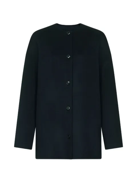 LouLou de Saison Dunne Lds collarless drop-shoulder coat Blue DUNNELDS