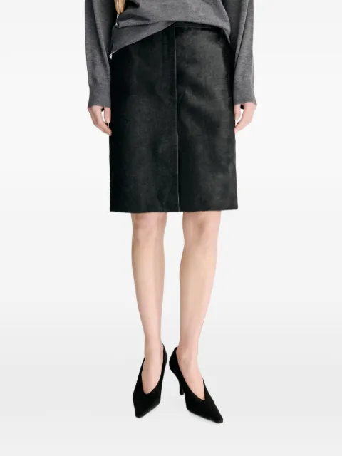 LouLou de Saison Debi pony-effect leather short skirt Black DEBI
