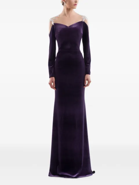 IMROSKA Evening 26 sequin-embellished velvet gown Purple EVENING