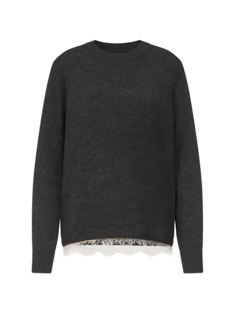 LouLou de Saison Arvo lace-trim sweater Grey ARVO
