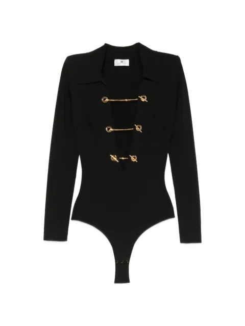 Elisabetta Franchi cut-out chain-link bodysuit Black BK06S66E2