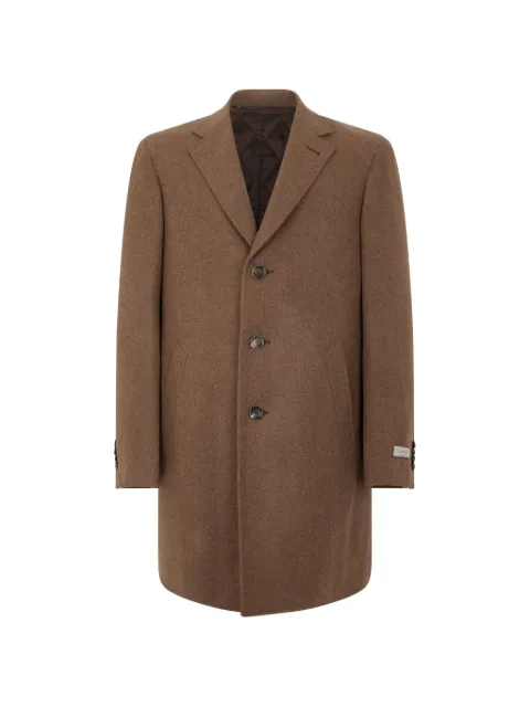 Canali single-breasted notched-lapel coat Brown 55970FF06121