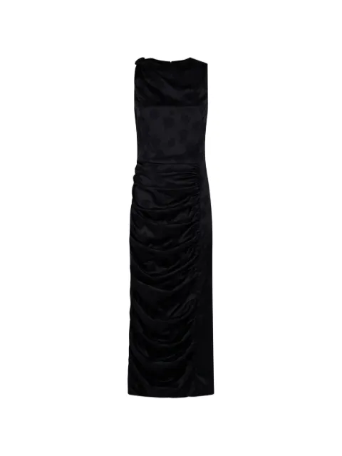 ROTATE BIRGER CHRISTENSEN floral-jacquard ruched midi dress Black 116228100B