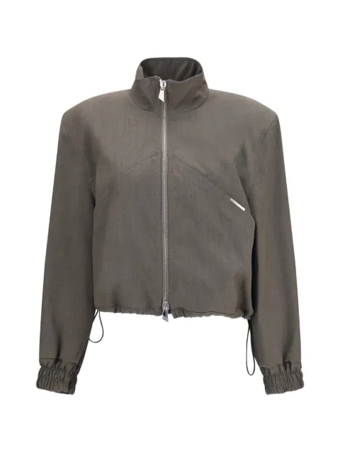 The Attico high-neck zip-up bomber jacket Grey 261WCB00119W