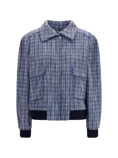 Kiton zip-up tweed jacket Blue D61503K0934G02008