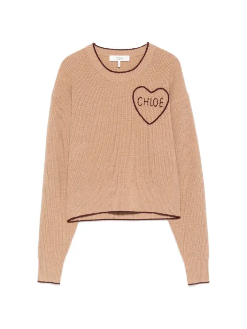 Chloé cropped fitted logo sweater Neutrals CH26AMP41710