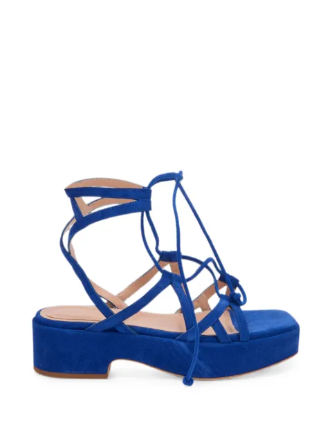 Alberta Ferretti crisscross-strap platform sandals Blue A63388005