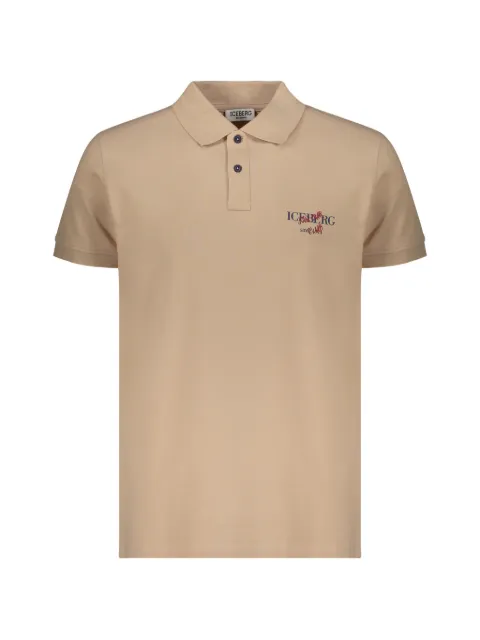 Iceberg logo-print piqué polo shirt Neutrals ICE26MPL01
