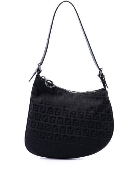 Fendi Pre-Owned 2000-2010 Zucchino Canvas Oyster shoulder bag Black HGRCCBX1ESBWJBRN