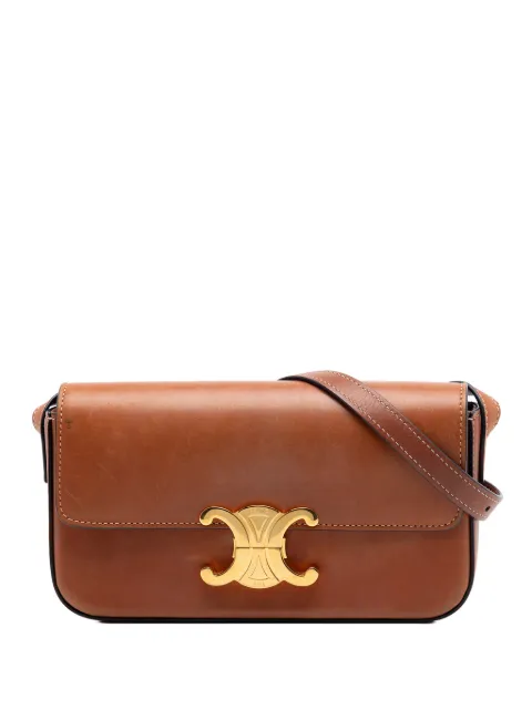 Celine Pre-Owned 2021 Shiny Calfskin Claude shoulder bag Brown YOQ9JX7Q73XPKFD1