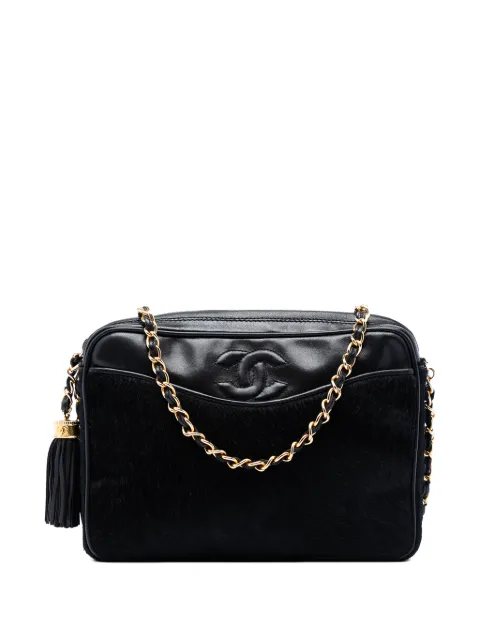 CHANEL Pre-Owned 1986-1988 CC Ponyhair and Leather Tassel Camera Bag crossbody bag Black GFST9MC175KY8RKS