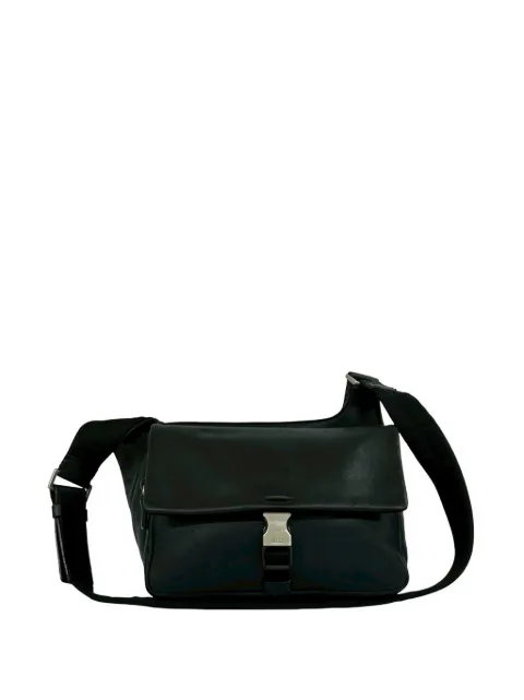 Prada Pre-Owned 2010-2026 Leather Buckle Messenger Bag crossbody bag Black 19SZXF3L9IME3TH9