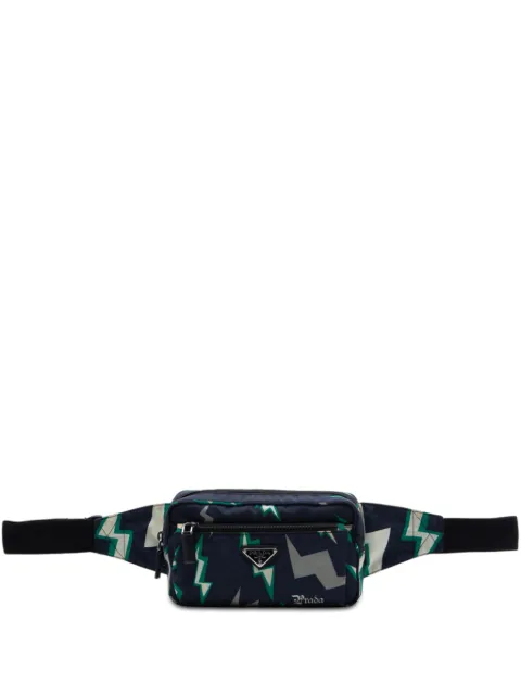 Prada Pre-Owned 2013-2026 Universal Studios Tessuto Frankenstein Thunder belt bag Blue ASPLQE6Q7RDBP4AE