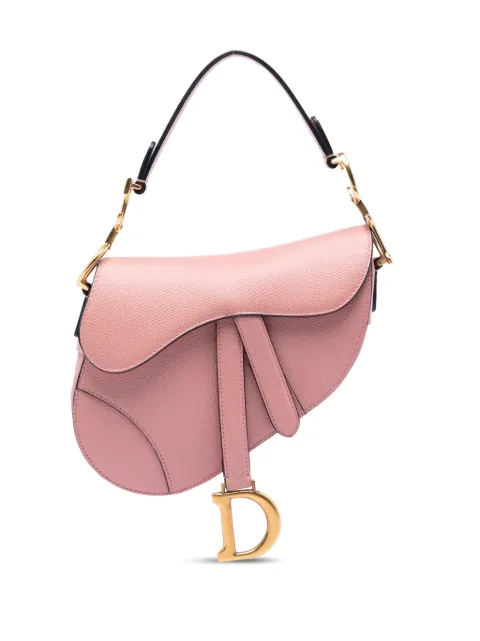 Christian Dior Pre-Owned 2018 Mini Grained Calfskin Saddle Bag satchel Pink RLASZM0U7U4DVJLC