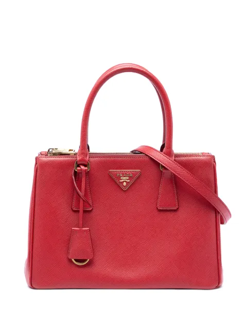 Prada Pre-Owned 2010-2026 Medium Saffiano Galleria Double Zip satchel Red AAK3VFBC1SANPQY0