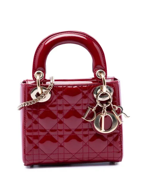Christian Dior Pre-Owned 2017 Mini Patent Cannage Lady Dior satchel Red R49LYX9HE8BVJ6HI