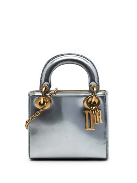 Christian Dior Pre-Owned 2018 Mini Metallic Patent Lady Dior satchel Silver 6RVHKG0CDWYDM1S1