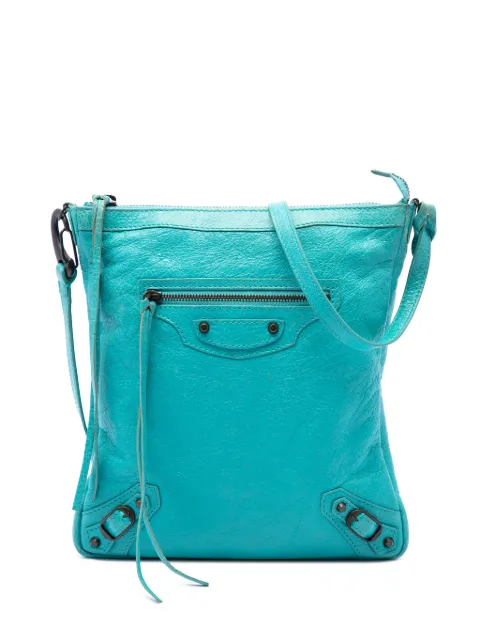 Balenciaga Pre-Owned 2013 Lambskin Motocross Classic Flat crossbody bag Blue NYF3LQ6BJMGZ6419