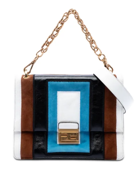 Fendi Pre-Owned 2010-2026 Suede and Leather Kan U Colorblock satchel White NTU3H4IHWQPZYWMP