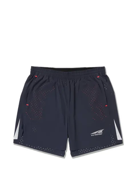 and Wander perforated-detail shorts Blue 5746122501120