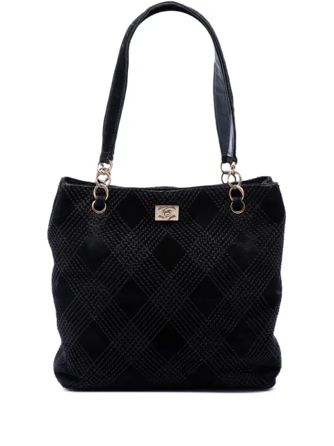 CHANEL Pre-Owned 2002-2003 CC Suede Wild Stitch tote bag Black N5HKD4L7OZA358KA