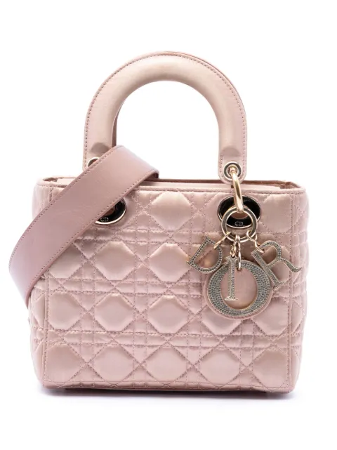Christian Dior Pre-Owned 2019 Small Satin Cannage Swarovski Lady Dior satchel Pink 5AZ4BOE9LXWUL99F