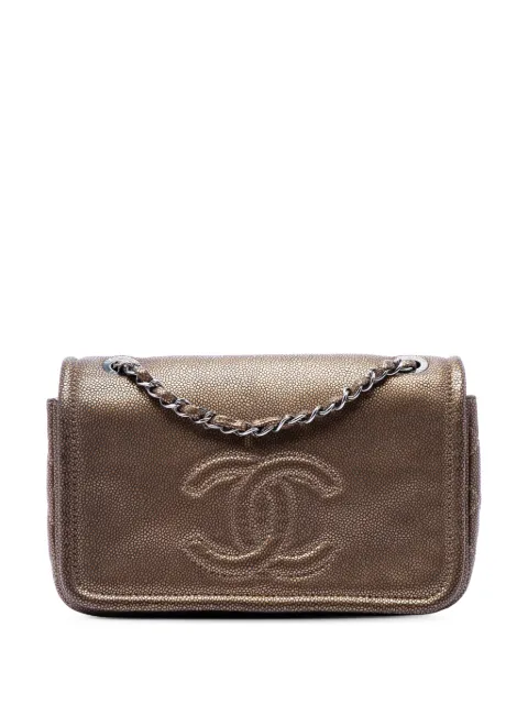 CHANEL Pre-Owned 2010-2011 Small Metallic Caviar CC Timeless Flap shoulder bag Brown JT0UFEHV6FKIAIFM