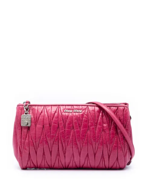 Miu Miu Pre-Owned 2010-2026 Matelasse Nappa Chain crossbody bag Pink IVPA250ZVMYUB1YX