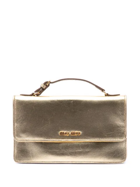 Miu Miu Pre-Owned 2010 Metallic Leather Top Handle Wallet Bag handbag Gold 3KJDZUD4G7FCLOFD