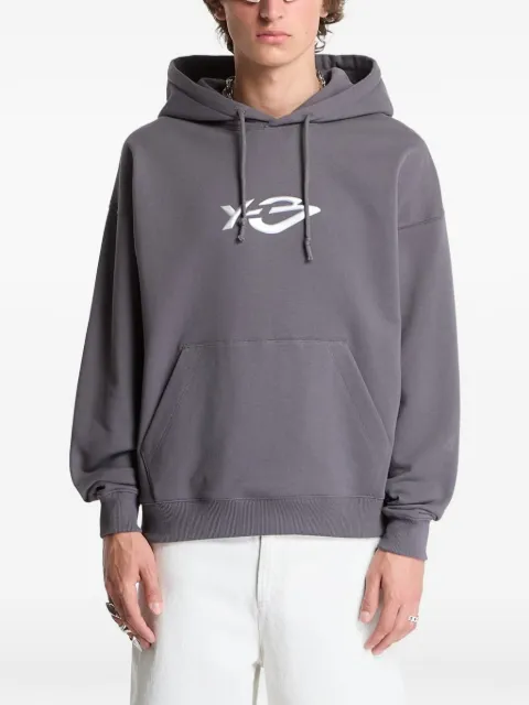Y-3 logo-print cashmere hoodie Grey KZ0841
