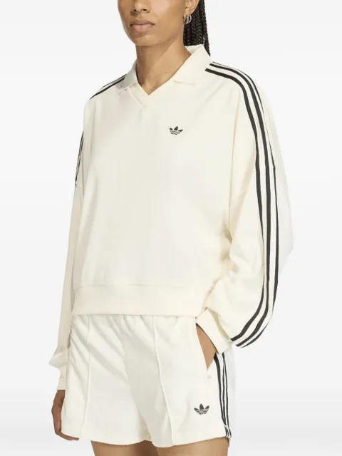 adidas V-neck terry polo shirt White KD1401