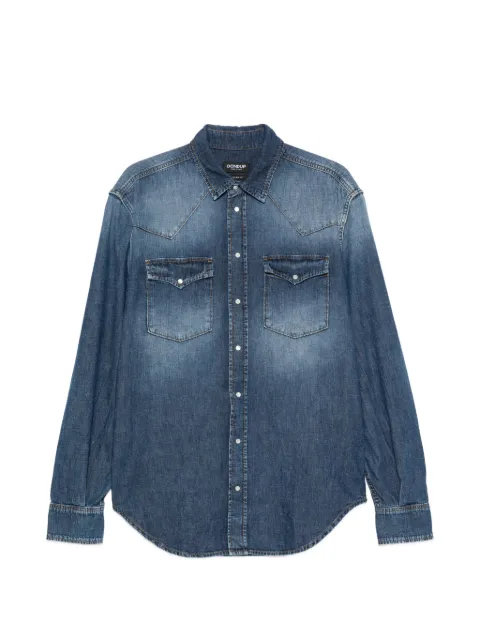 DONDUP faded-effect western-yoke shirt Blue UC343RDF0272UMY5