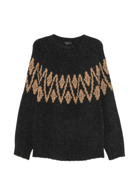 DONDUP intarsia-knit raglan-sleeve sweater Grey UT322DUM01040U002