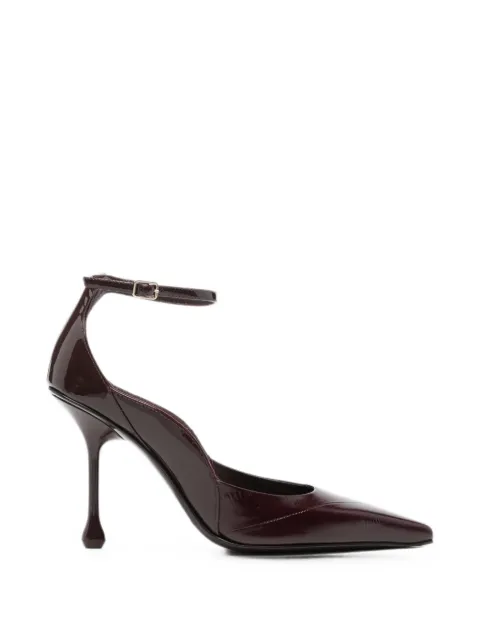 Jimmy Choo Quinci pointed-toe ankle-strap pumps Red QUINCI95FQB