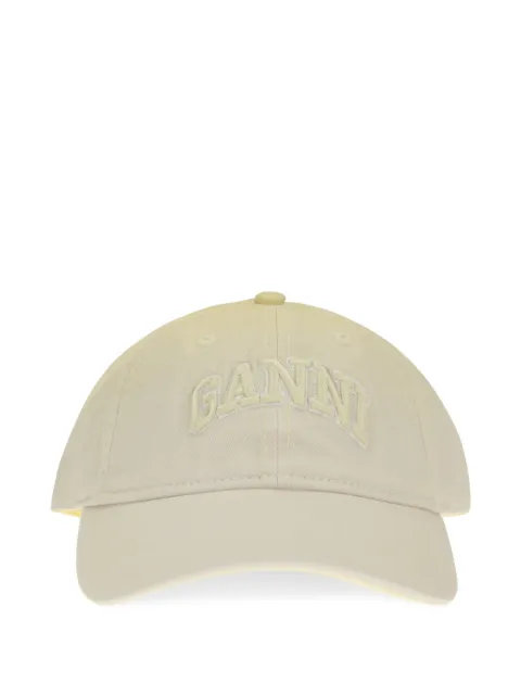 GANNI logo-embroidered baseball cap Yellow B3020