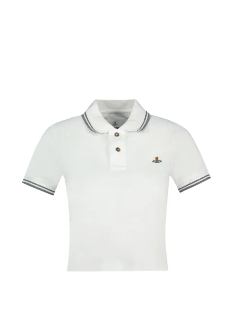 Vivienne Westwood Orb-embroidered short-sleeve polo shirt White 1H010005J00AUA4