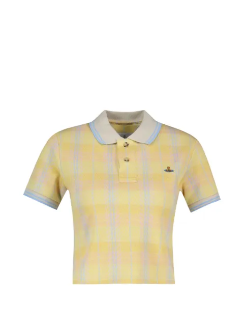 Vivienne Westwood Orb-embroidered short-sleeve polo shirt Yellow 1H010005J00BHO2