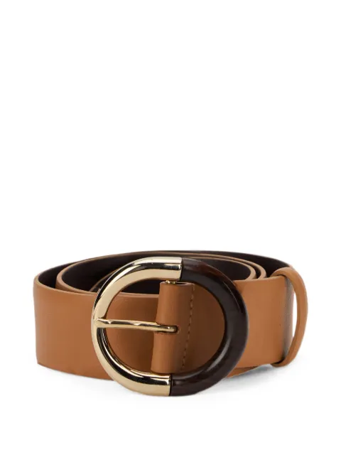Alberta Ferretti round-buckle leather belt Neutrals A30100191