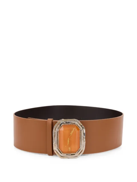 Alberta Ferretti embellished-buckle leather belt Brown A30080194