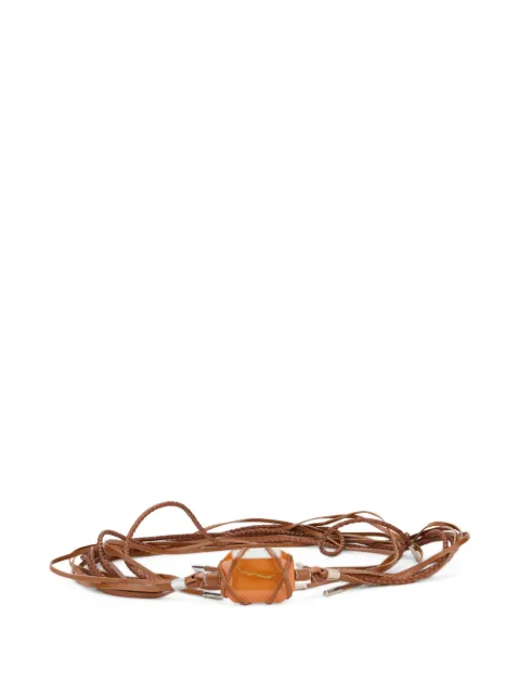 Alberta Ferretti fringed stone-embellished belt Brown A30090194