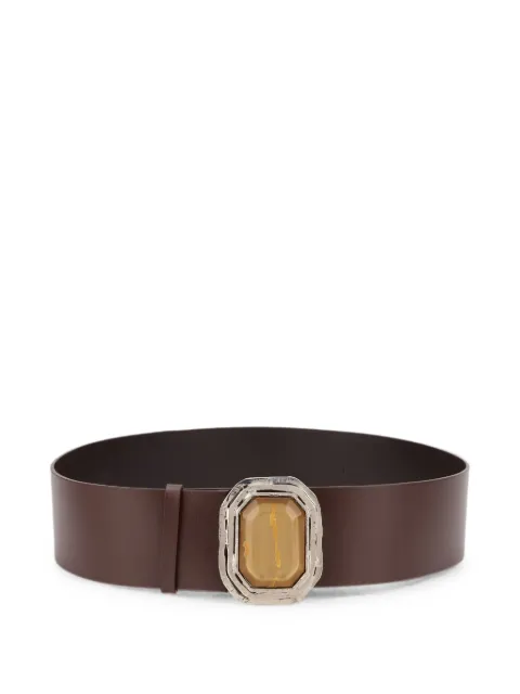 Alberta Ferretti embellished-buckle leather belt Brown A30080194