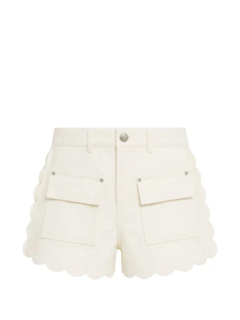 FARM Rio scalloped-edge cargo shorts Neutrals 356403